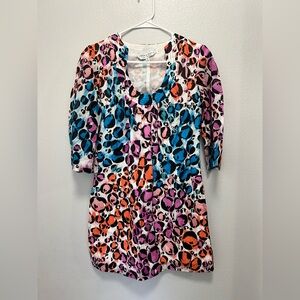 Trina Turk Los Angeles 100% cotton Multicolor Leopard Print Mini Dress | Size 0